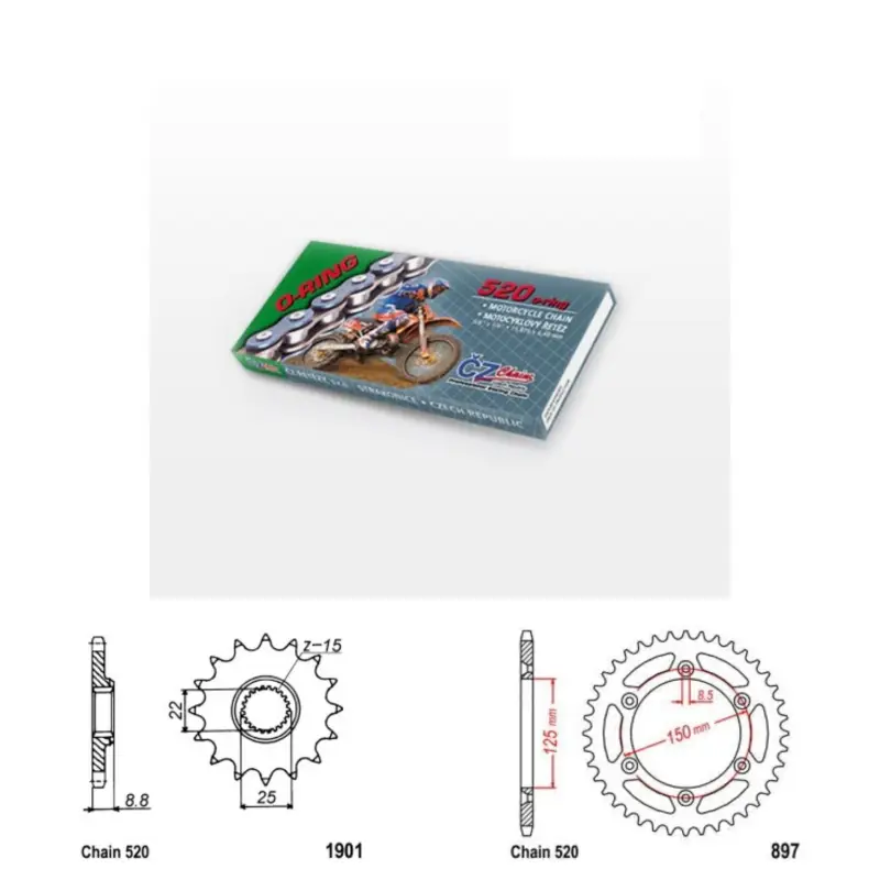 Autentický Řetězová sada s ČZ O-ring GAS GAS 250 EC rok 20-23