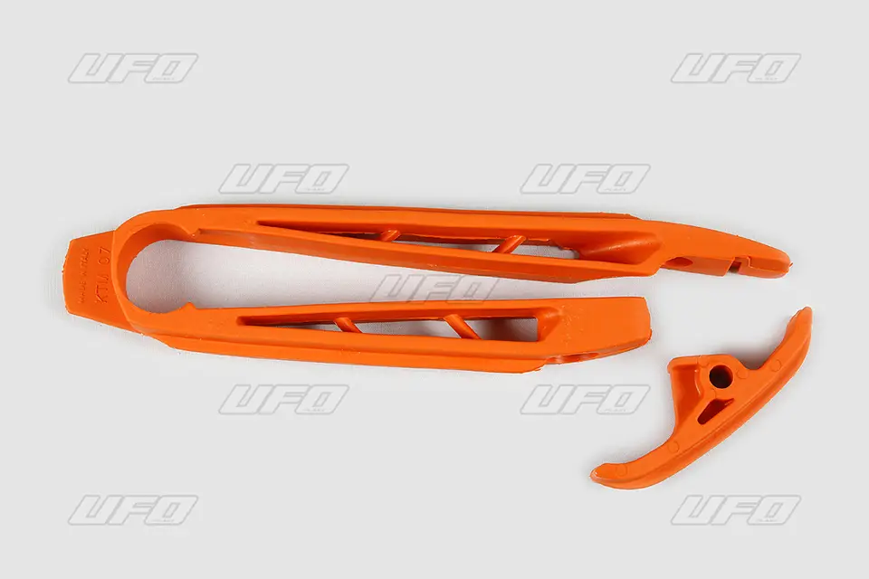 UFO kluzák řetězu (malý i velký) KTM SX/SXF 07-10, EXC 08-11 barva oranžová Jen Po Omezenou Doba