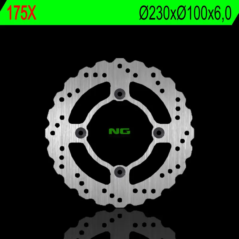 Pouze Dnes NG brzdový kotouč zadní KAWASAKI ZR 750 ZEPHYR 92-97, ZX6R 95-97, ZZR 600 90-92 (230X100X6) (4X10,5mm) WAVE