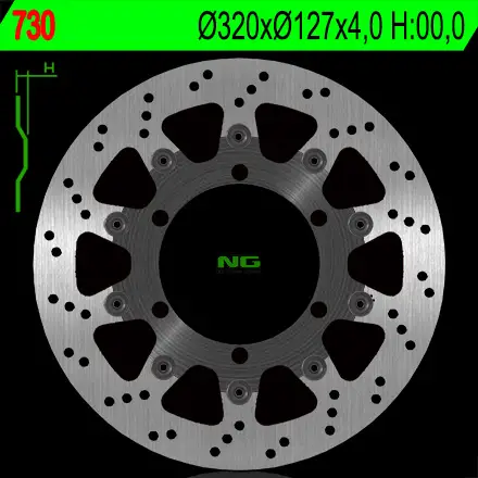 Cenový Hit NG brzdový kotouč přední KTM 625/640/690 (320X127X4) (6X6,5mm)
