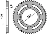 PBR zadní řetězové kolečko 467 51 C45 KAWASAKI KX 80/85 86-14 (řetěz 420) (MADE IN ITALY) Ihned K Objednání