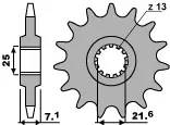 PBR řetězové kolo přední 585 16 18NC XTZ 750 (89-97), ZX 6R (07-08) (ŘETĚZ 520) (MADE IN ITALY) Akční Cena