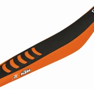 BLACKBIRD potah sedla KTM SX/SXF 11-15, EXC/EXCF 12-16 DOUBLE GRIP 3 barva černá oranžová Vysoce Kvalitní