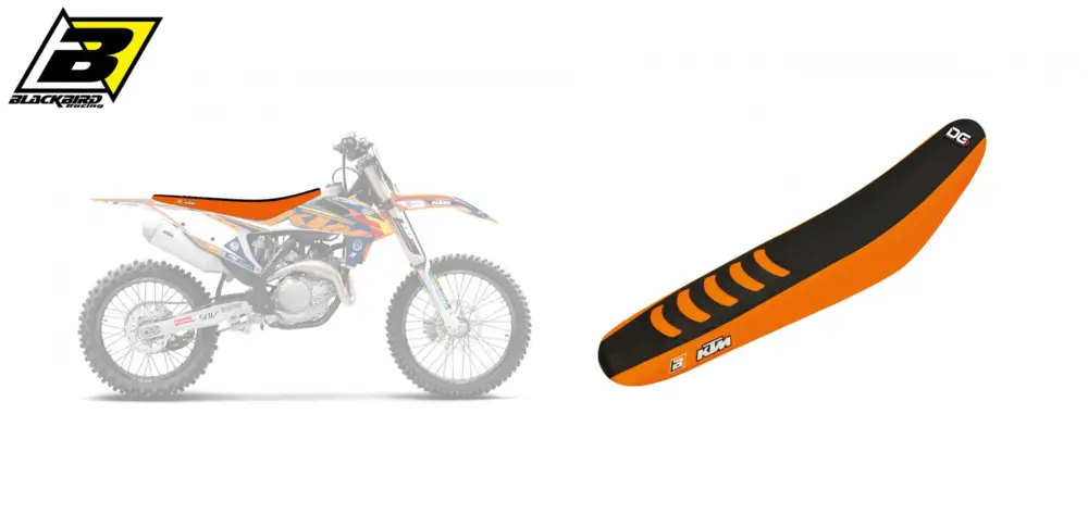 BLACKBIRD potah sedla KTM SX/SXF 19-22, EXC 20-23 DOUBLE GRIP 3 barva oranžová černá Ihned K Objednání