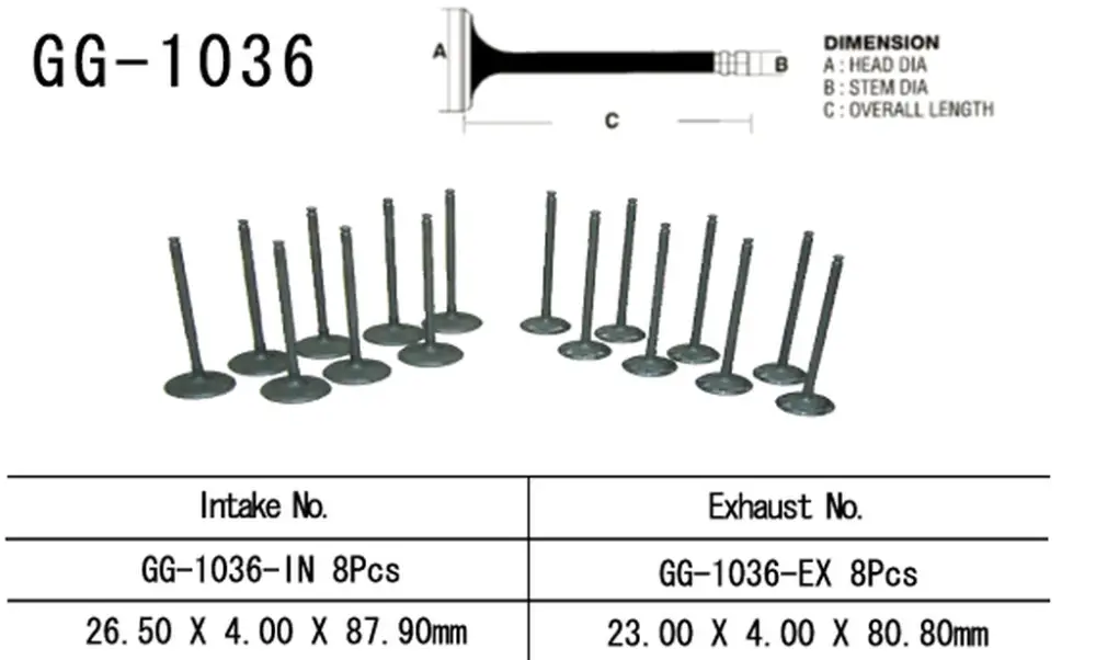 Jen Po Omezenou Doba VESRAH výfukový ventil HONDA CBR 600 F4 99-06(23,00X4,00X80,80mm) (14721-MBW-000) (1 kus) vyrobeno v Japonsku