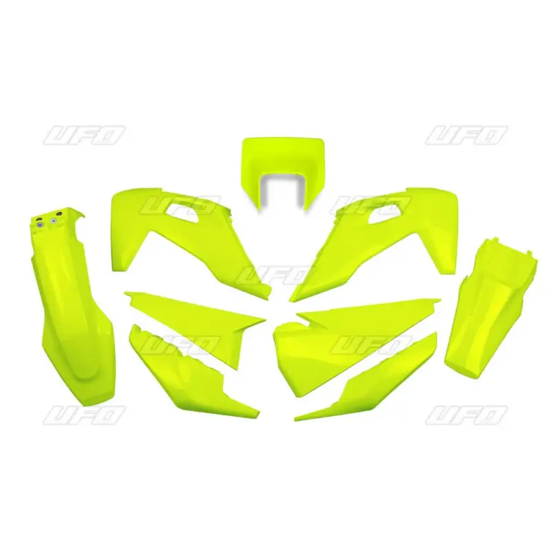 UFO kompletní sada plastů HUSQVARNA TE 150 / 250 / 300 20-23, FE 250 / 350 / 450 / 501 20-23 s krytem světla barva žlutá fluorescenční (HU623DFLU) Zlevněný