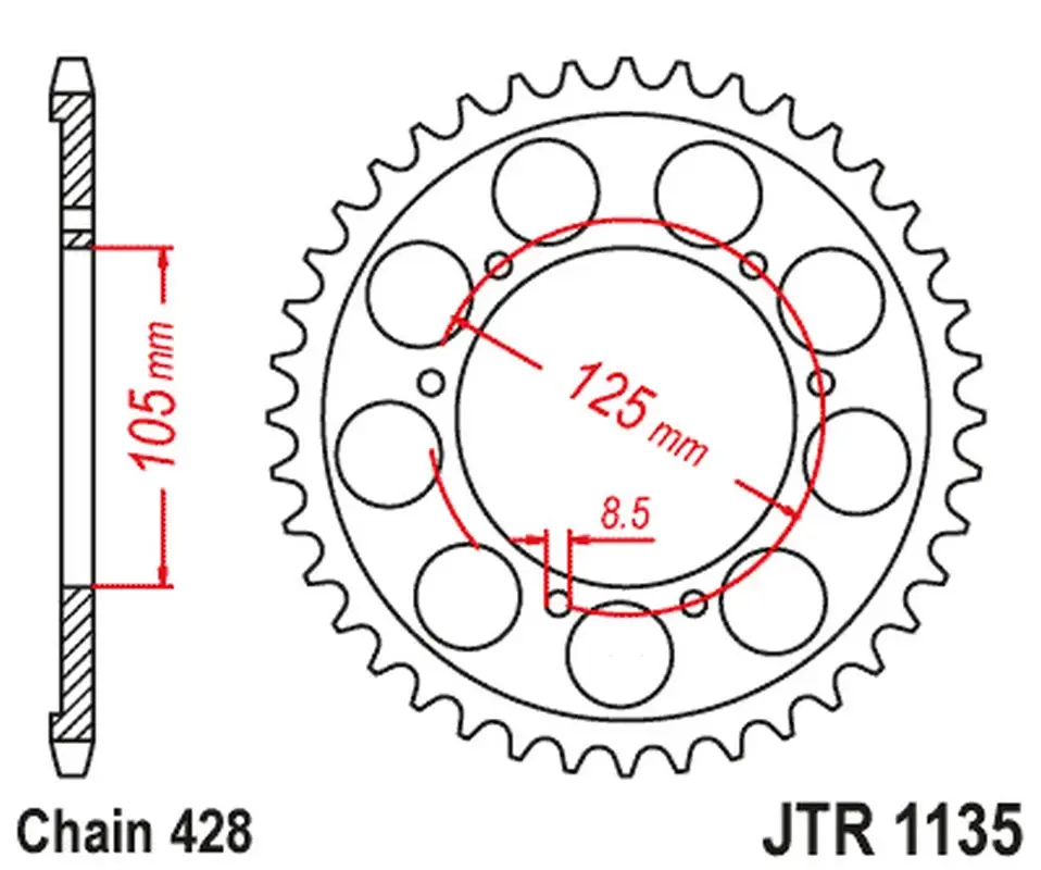 JT řetězové kolo zadní APRILIA SX 125 '18-'23 (JTR1135.62)* Ihned K Objednání