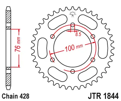 Originální JT řetězové kolo zadní 4513 52 YAMAHA YZF 125R '19-22, MT 125 15-23 (+4) (451352JT)*