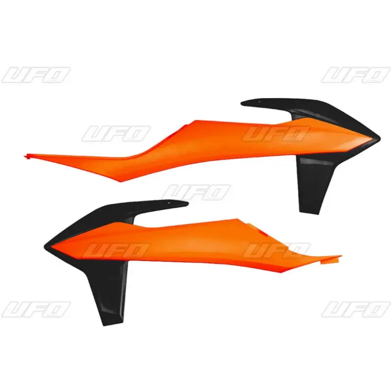 UFO kryty chladiče KTM SX/SXF(SX-F) 125/150/250/350/450 19-22, EXC 125 20-21, EXC/EXCF(EXC-F) 150/250/300/350/450/500 TPI 20-2023 barva OEM (oranžová/černá) Vrácení Zdarma