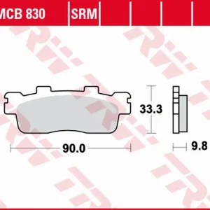 TRW ZF brzdové destičky KH498 sintrované KAWASAKI J 125 16-, J 300 14-, KYMCO DOWNTOWN 125 09-17, SUPER DINK 125 09-17, DOWNTOWN 200 10-15 zadní Značkový