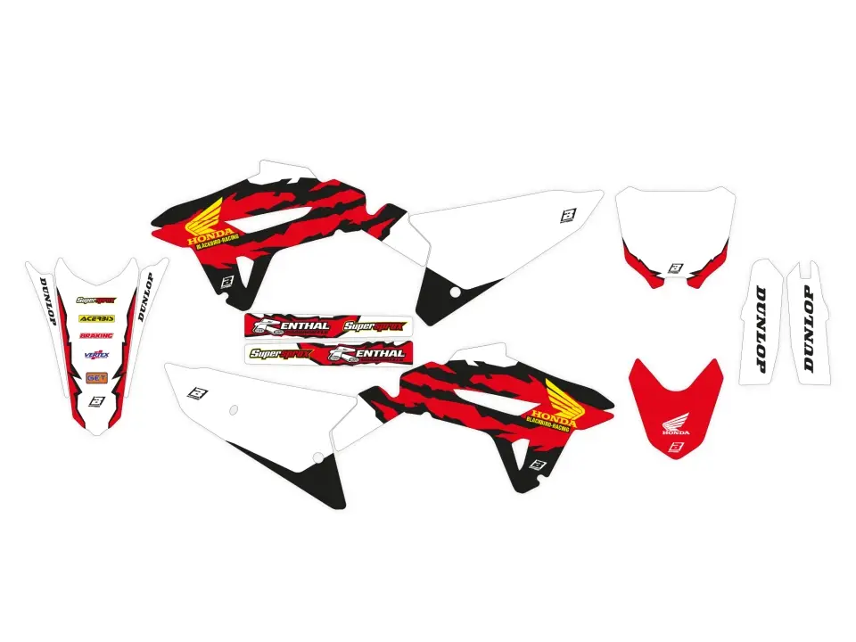 Nejlepší Cena BLACKBIRD sada samolepek (dýhy) HONDA CRF 250R 22-24, CRF 450R 21-24 retro barva červená bílá černá