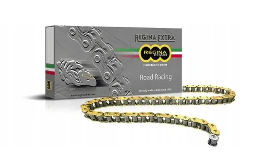 REGINA hnací řetěz 415 90GP4 (136 článků) ROAD závodní barva zlatá (415/136) (90GP4/1000) (bez O-kroužků) Levný