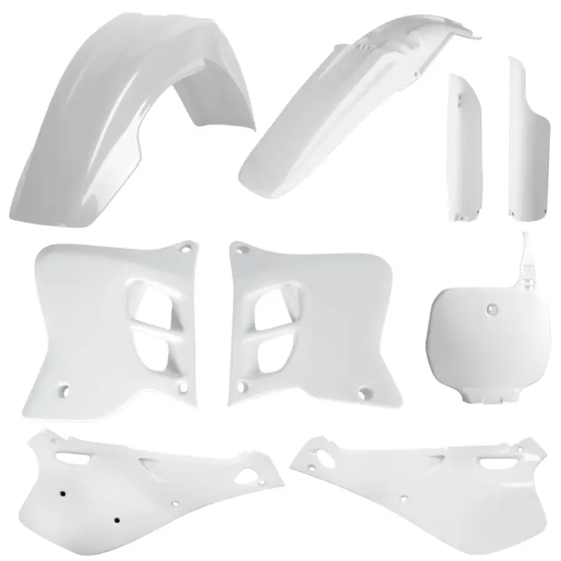 POLISPORT kompletní sada plastů (FULL KIT) YAMAHA YZ 125/250 93-95 v sadě tabulka přední (8674000001) a kryty tlumičů (8496400001) barva bílá OEM Značkový