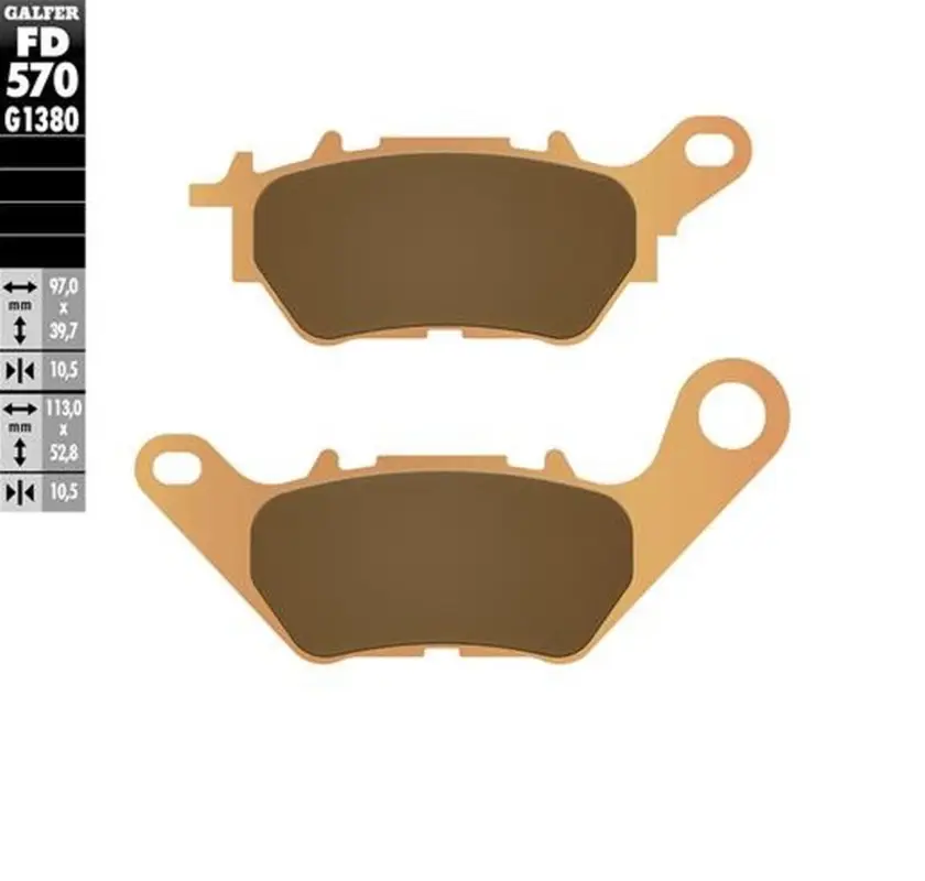 GALFER brzdové destičky KH706 sintrované barva zlatá SCOOTER YAMAHA X-MAX 125 18-24; X-MAX 250 18-24; X-MAX 300 17-24 Super Cena