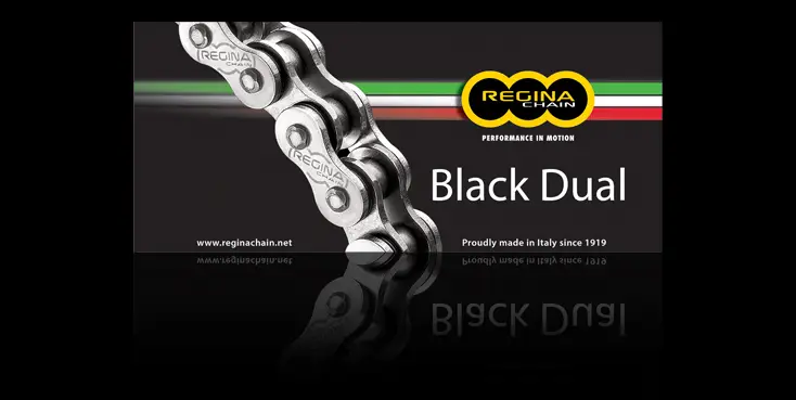 Sezónní Sleva REGINA hnací řetěz 520ZRA (112 článků) Z-RING DUAL do 600ccm černá včetně spojek (135ZRA/1014)