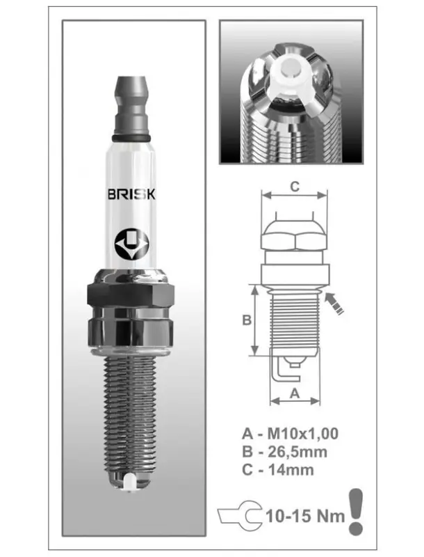 Vrácení Zdarma BRISK PREMIUM zapalovací svíčka COR10LGS KTM SXF/EXCF 250/450 14-22 , HUSQVARNA FC/FE 14-22, GASGAS EC/EX 21-22, (první montáž - OEM)