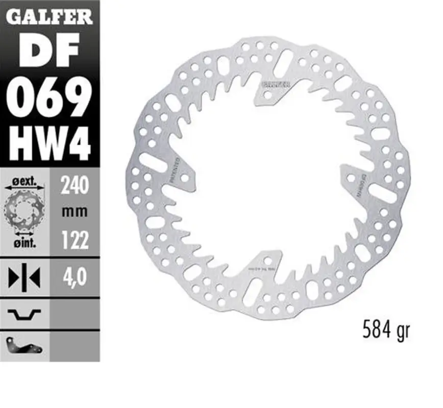 Objednat Nyní GALFER brzdový kotouč zadní HONDA CR 125/250; CRF250R 04-23; CRF 450R 09-23 (240X140X4mm) SHARK ENDURO MX