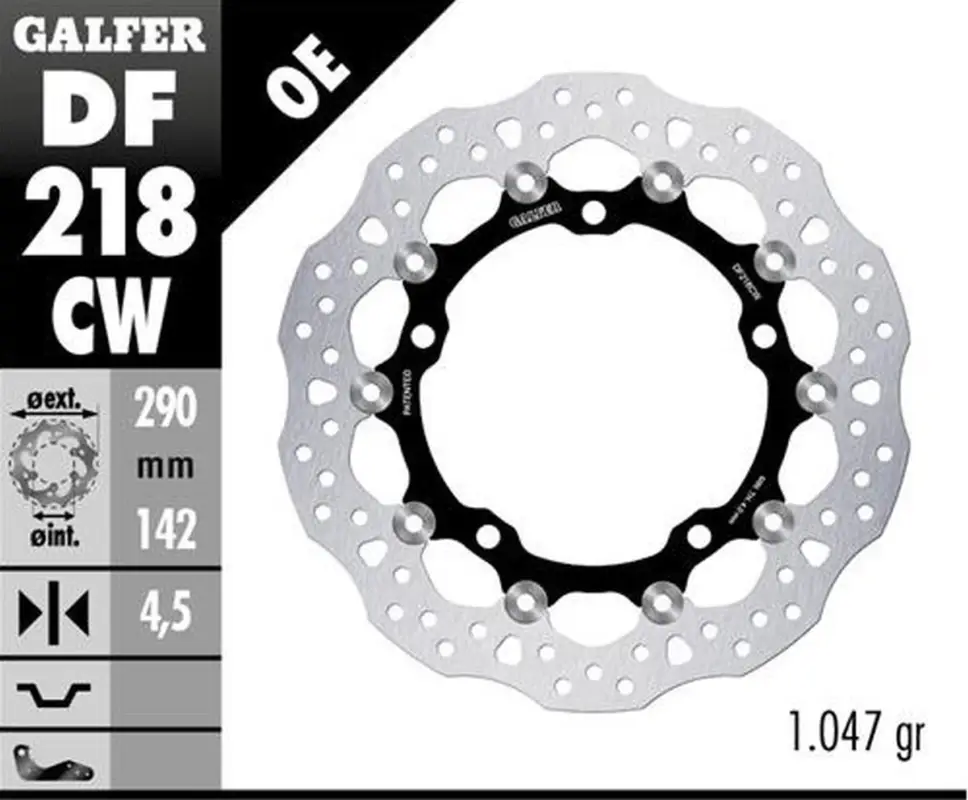 Koupit Online GALFER brzdový kotouč plovoucí přední 290mm KAWASAKI ZX-4RR 24- (290X142X4,5mm)