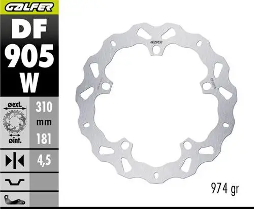 Koupit Online GALFER přední brzdový kotouč BMW R 1300GS ADVENTURE 23-25 (WAVE DISC) (310X181X4.5mm)