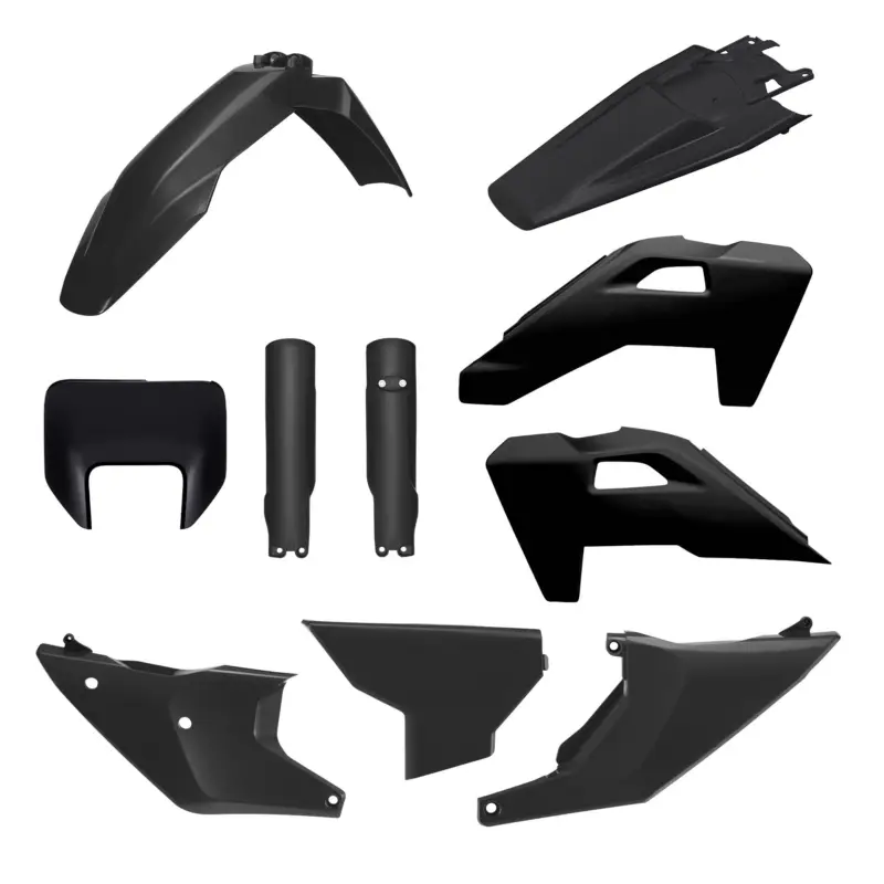 POLISPORT kompletní sada plastů (FULL KIT) HUSQVARNA TE/FE 26 v sadě kryt předního světla (8681500003) a kryty tlumičů (8352500003) barva černá Nejprodávanější