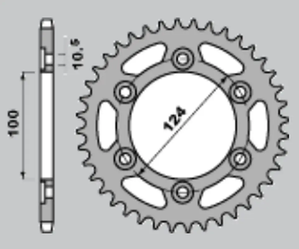 Cenově Výhodný CHT řetězové kolo zadní 1027 45 (735-45) DUCATI MONSTER 696 08-14 (JTR735.45) (řetěz 520)