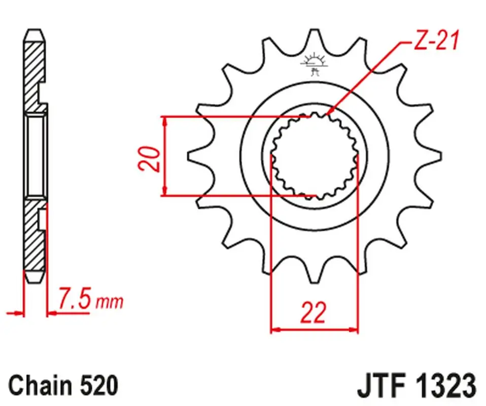 JT řetězové kolo přední 2120 12 (212012JT) Výprodej