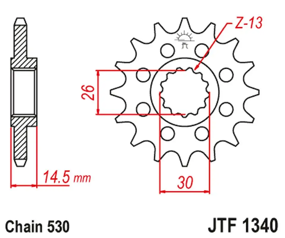 JT řetězové kolo přední 1340 18 HONDA CB 1100 SA / EX '14-'19, CB 1100 RS 17-'20 (JTF1340.18) Cenový Hit