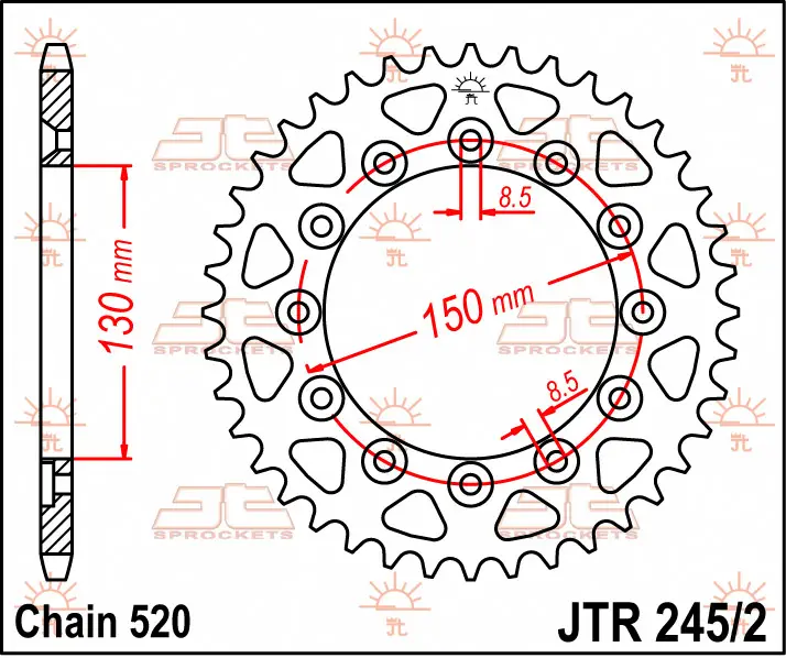 JT řetězové kolo zadní 245 41 HONDA XL 600 LM '85-'88 (24541JT) (ŘETĚZ 520) Akční Nabídka