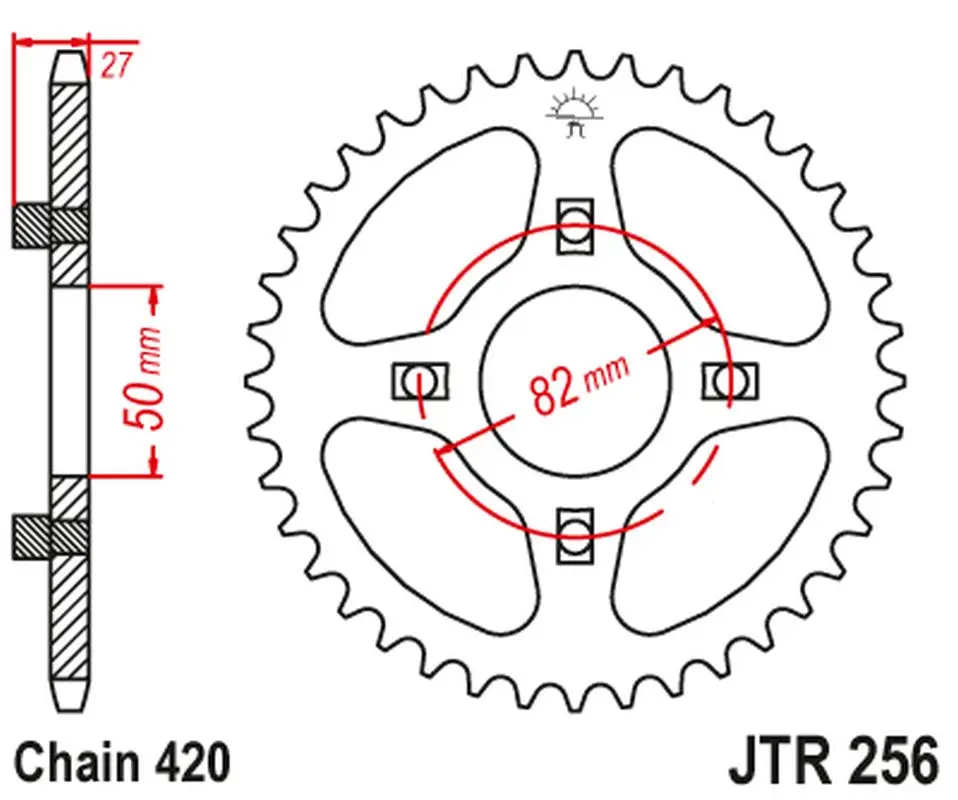 JT zadní řetězové kolečko 261 42 HONDA ATC/TRX 70 '82-87' XL/XR 75/80 '74-84' (26142JT) Výhodná Nabídka