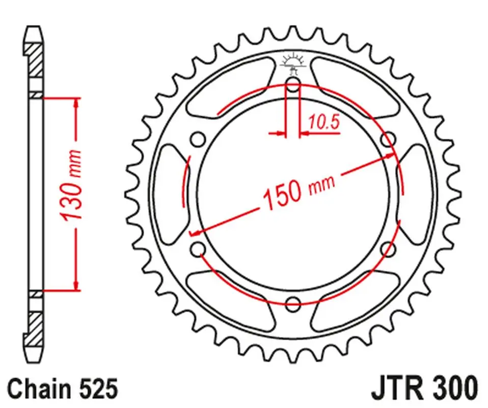 Cenová Bomba JT zadní řetězové kolečko 300 42 YAMAHA TDM 900 '02-'13 (30042JT) (řetěz 525) černé