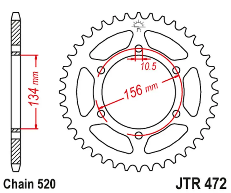 Speciální Cena JT zadní řetězové kolečko 473 37 KAWASAKI Z 200 '77-83', Z 250 '81-83' (47337JT) (řetěz 520)