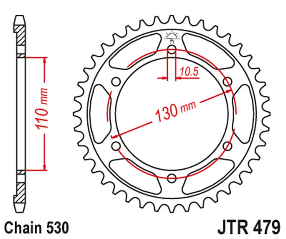 JT řetězové kolo zadní 241 46 YAMAHA FZ6 '04-'09 (24146JTZBK) (ŘETĚZ 530) barva černá Značkový