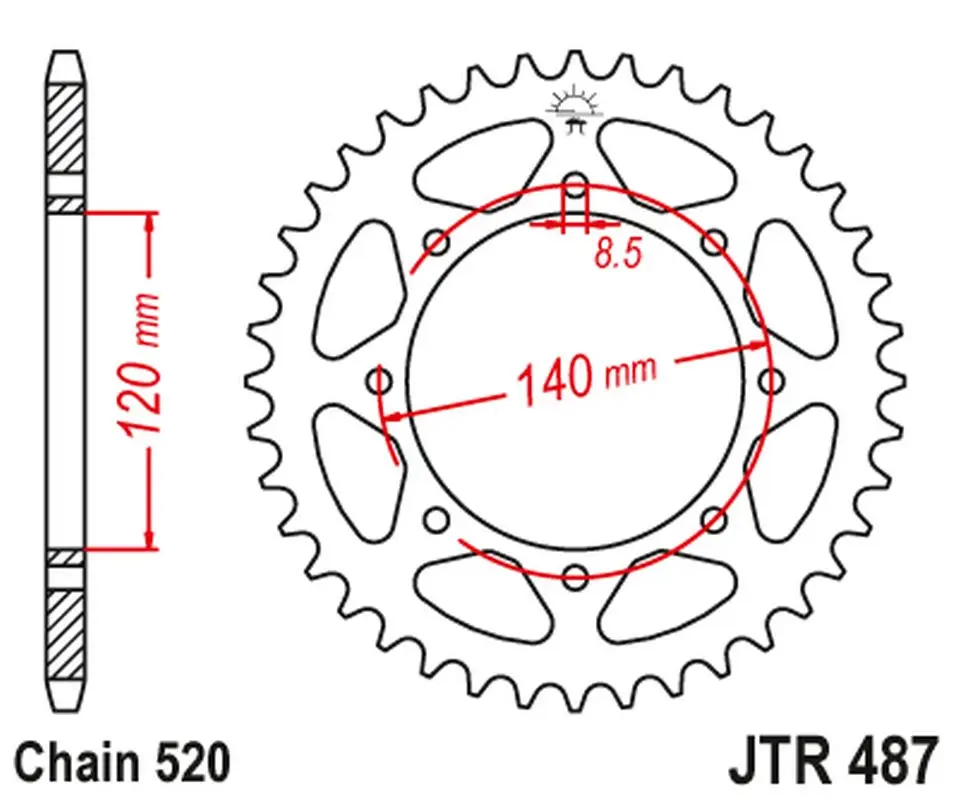 JT řetězové kolo zadní 487 37 KAWASAKI W800 BKF STREET, CKF CAFE '19 (JTR487.37) Omezená Nabídka