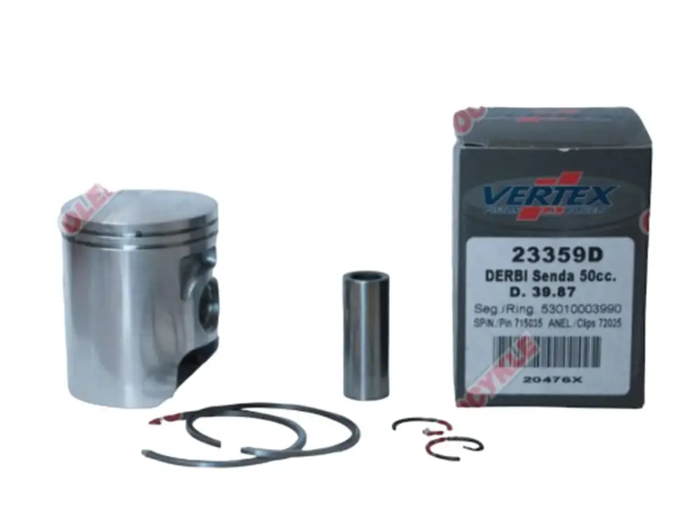 Tovární Cena VERTEX píst DERBI SENDA 50 (39,86mm) (kroužky 53010003990 X 2 kusy)
