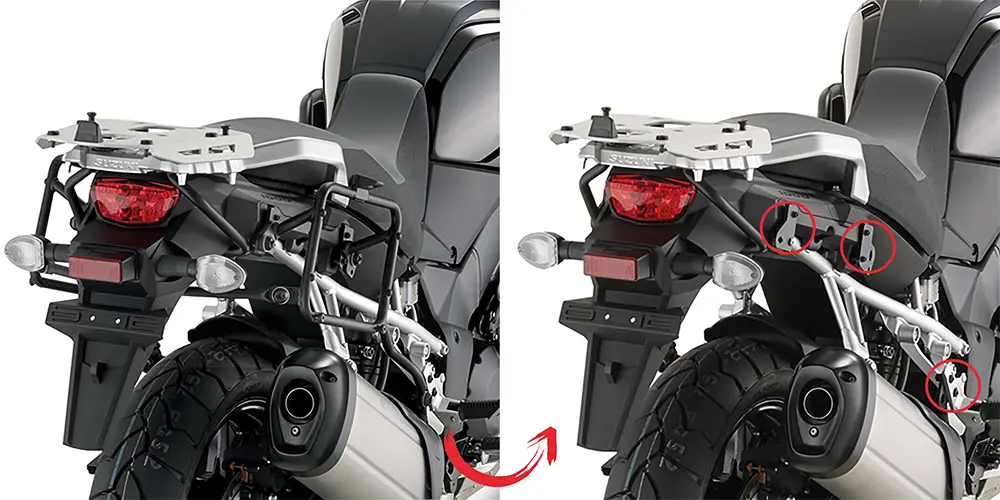 Jen Po Omezenou Doba KAPPA boční nosič kufru rychlomontáž MONOKEY SUZUKI DL 1000 V-STROM 14-19 - také pod kufry MONOKEY KMS K'MISSION ALU