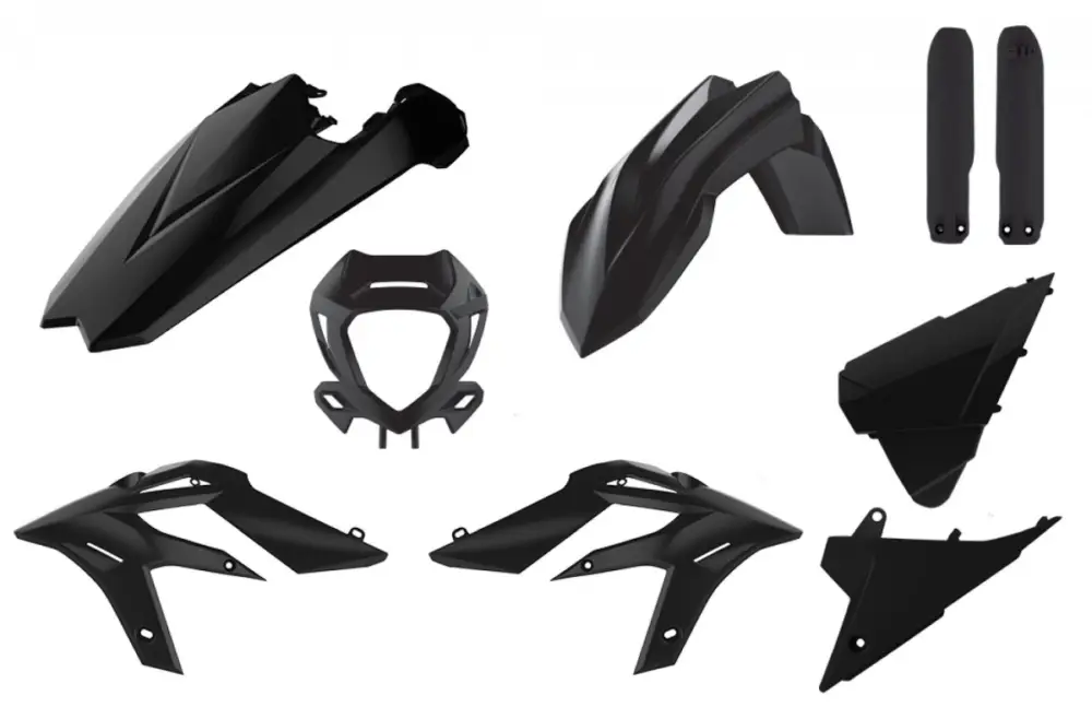 Omezená Nabídka POLISPORT kompletní sada plastů BETA X-TRAINER '20-'22 v sadě kryt světla (8667300002) a kryty tlumičů (8398700003) barva černá