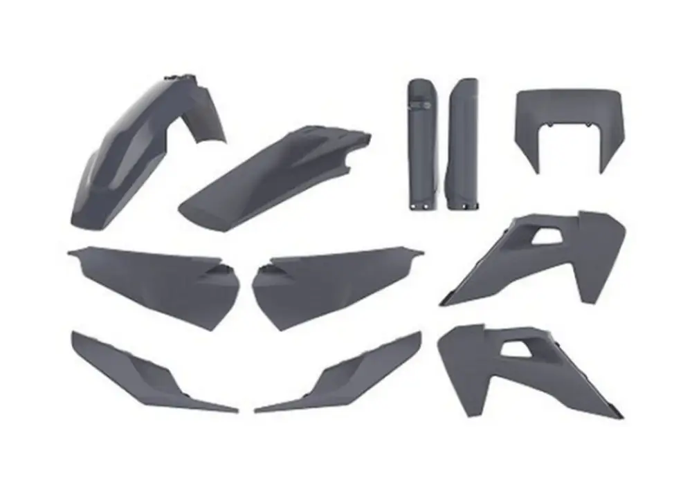 POLISPORT kompletní sada plastů HUSQVARNA TE/FE TPI 20-23 v sadě kryt předního světlometu (8398900006) a kryty tlumičů (8398600004) barva šedá (N-šedá) Levný