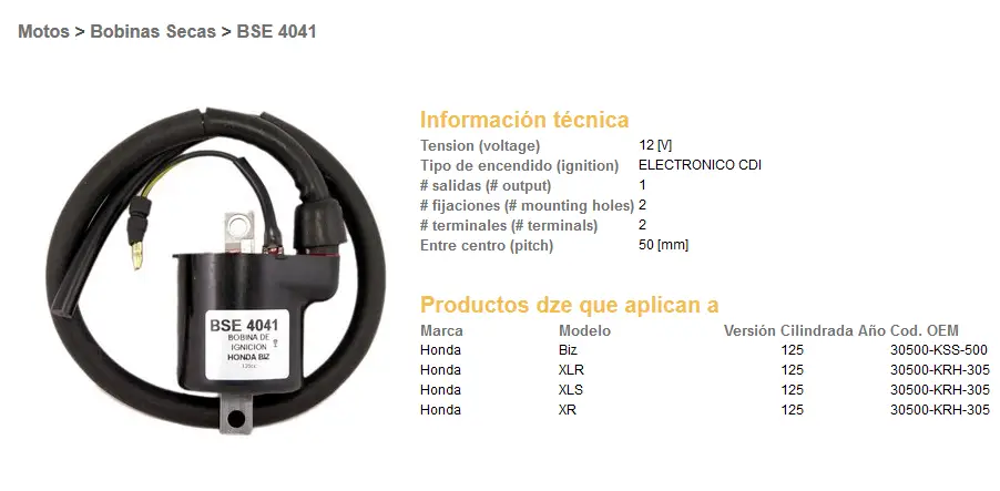DZE zapalovací cívka HONDA XLR 125, XL 125S; XR 125 (30500-KRH-305) Vrácení Zdarma