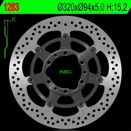 NG přední brzdový kotouč HONDA CBR 1000RR 08-17 (320X94X5) (6X6,5mm) - nahrazený NG1621G - výprodej Hit Sezóny