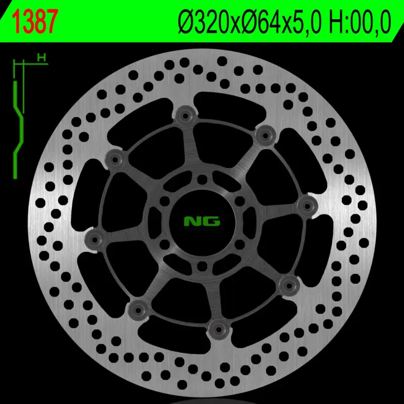 NG brzdový kotouč přední BMW S 1000R/RR/XR 13-18, MOTO GUZZI CALIFORNIA 1400 13-18 (320X64X5,0mm) (6X8,5mm) plovoucí Akce