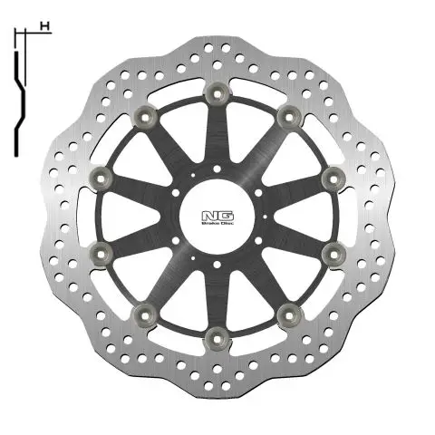 NG přední brzdový kotouč HONDA XL 1000V 99-13, VFR CROSSRUNNER 800 11-14 (296X62X5mm) (6X6,5mm) WAVE plovoucí (prostředek hliníkový) Kup Teď