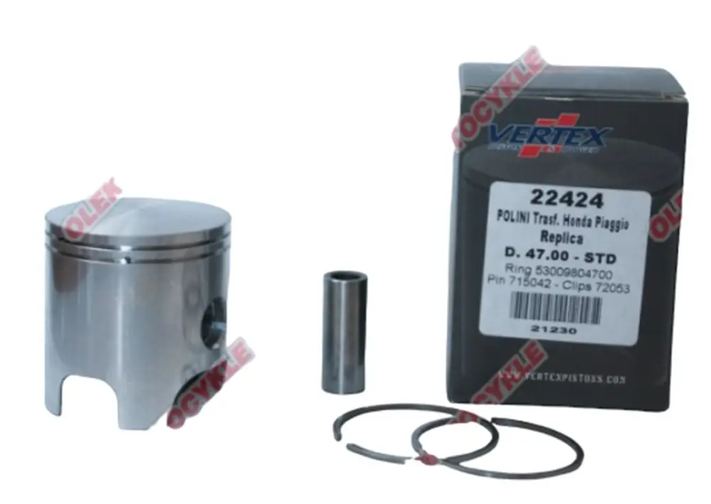 Kup Teď VERTEX píst POLINI, HONDA, PIAGGIO 47,75mm čep 12mm (kroužky 53009804780 X 2 kusy)