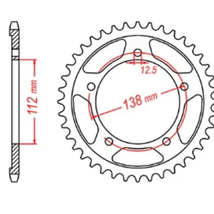 MTX PARTS rozeta 4357 43 HONDA CB 600 HORNET '07-'13, CBR 600F '97-'98, '11-'14, CBF 600 '04-'07 (JTR1304.43) (řetěz 525) Ověřený