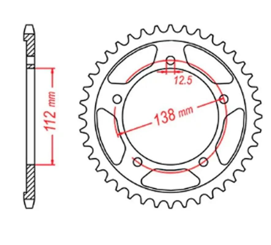 MTX PARTS rozeta 4357 43 HONDA CB 600 HORNET '07-'13, CBR 600F '97-'98, '11-'14, CBF 600 '04-'07 (JTR1304.43) (řetěz 525) Ověřený