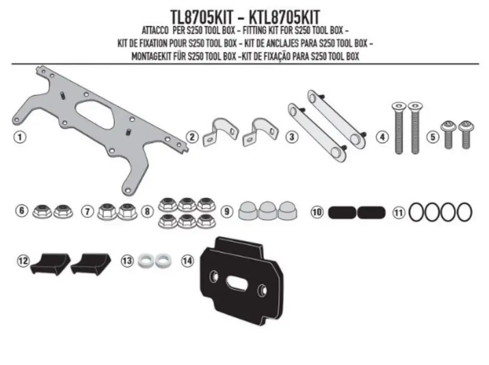 KAPPA držák skříňky na nářadí KS250 pro nosič KLR6413, KL8703, KL8705, KLR4125 Aktuální