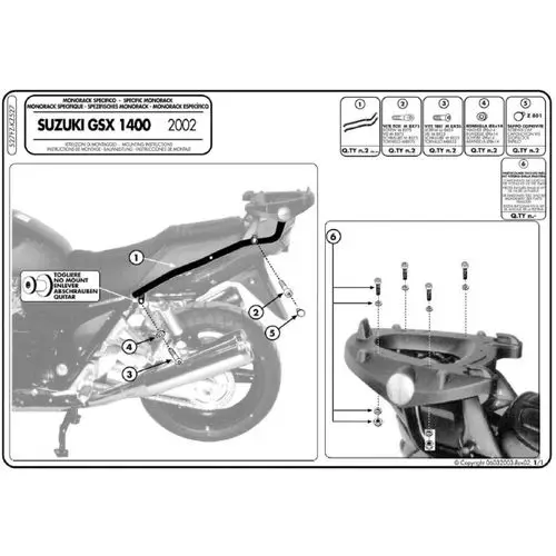 Hit Sezóny KAPPA nosič zadního kufru SUZUKI GSX 1400 (02-09) ( bez plotny )